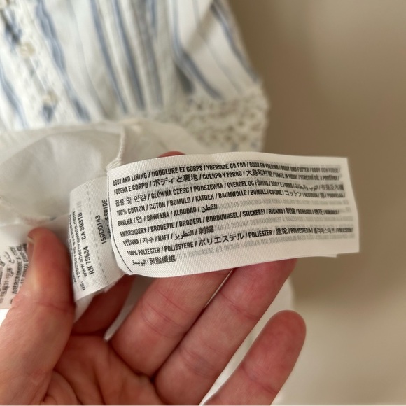 Abercrombie & Fitch Women’s Floral Embroidered Striped Mini Sun Dress Size XS - Picture 5 of 7